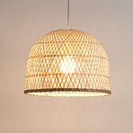 Pauleen Woody Pearl pendant light bamboo lampshade