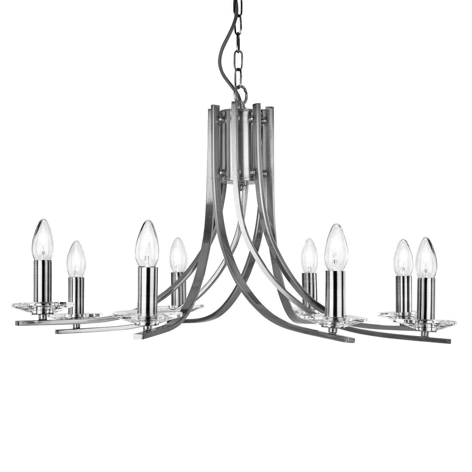 Hanglamp Ascona 8-lamps zilver gesatineerd