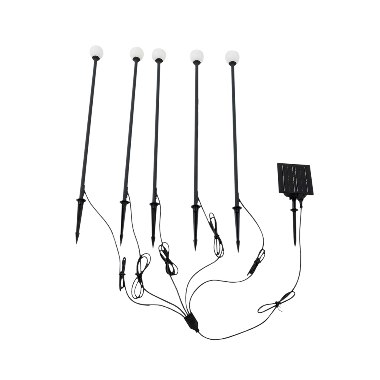 Freydis Lampă cu celule solare w/Vârf de pământ 5 pcs. Negru - Lindby