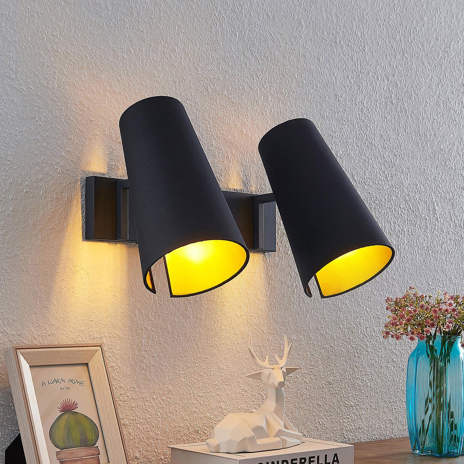 Lucande Kemoni wandlamp, 2-lamps