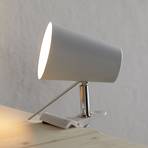 Biela upínacia lampa Clampspots moderný vzhľad
