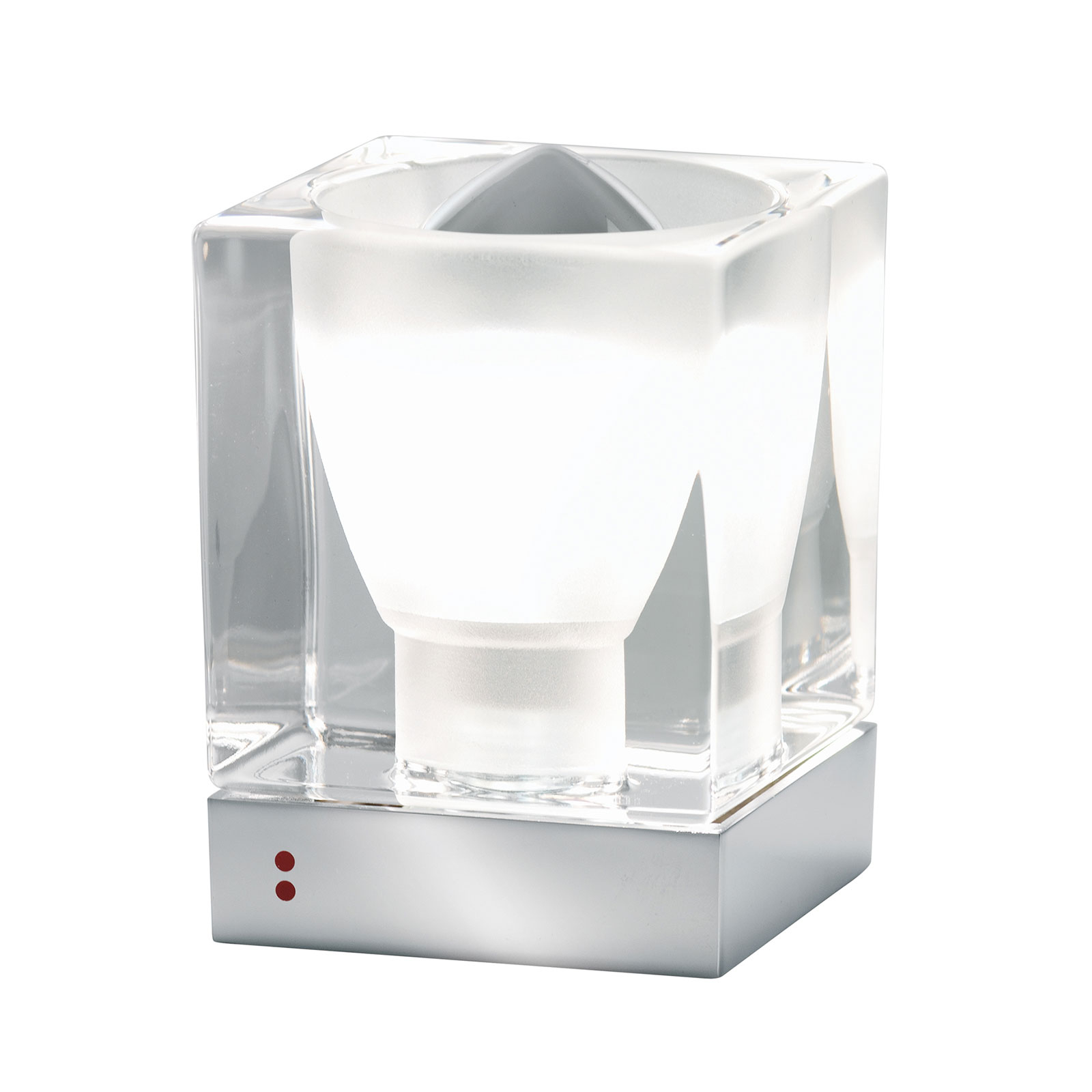 Fabbian Cubetto lámpara de mesa GU10 cromo/claro