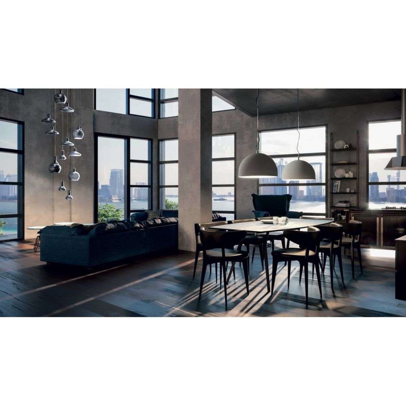 Urban Concrete Dome Hängelampe, Ø80cm, grau Diesel Living with Lodes - Esszimmer - Beton