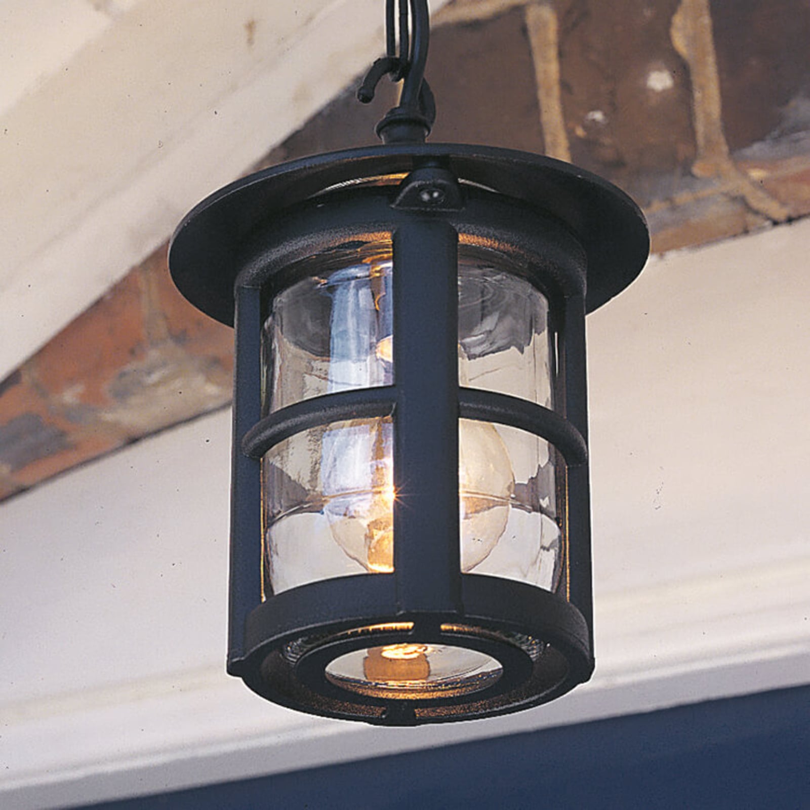 Suspension d'extérieur Hereford, noir/transparent, IP43 - Elstead