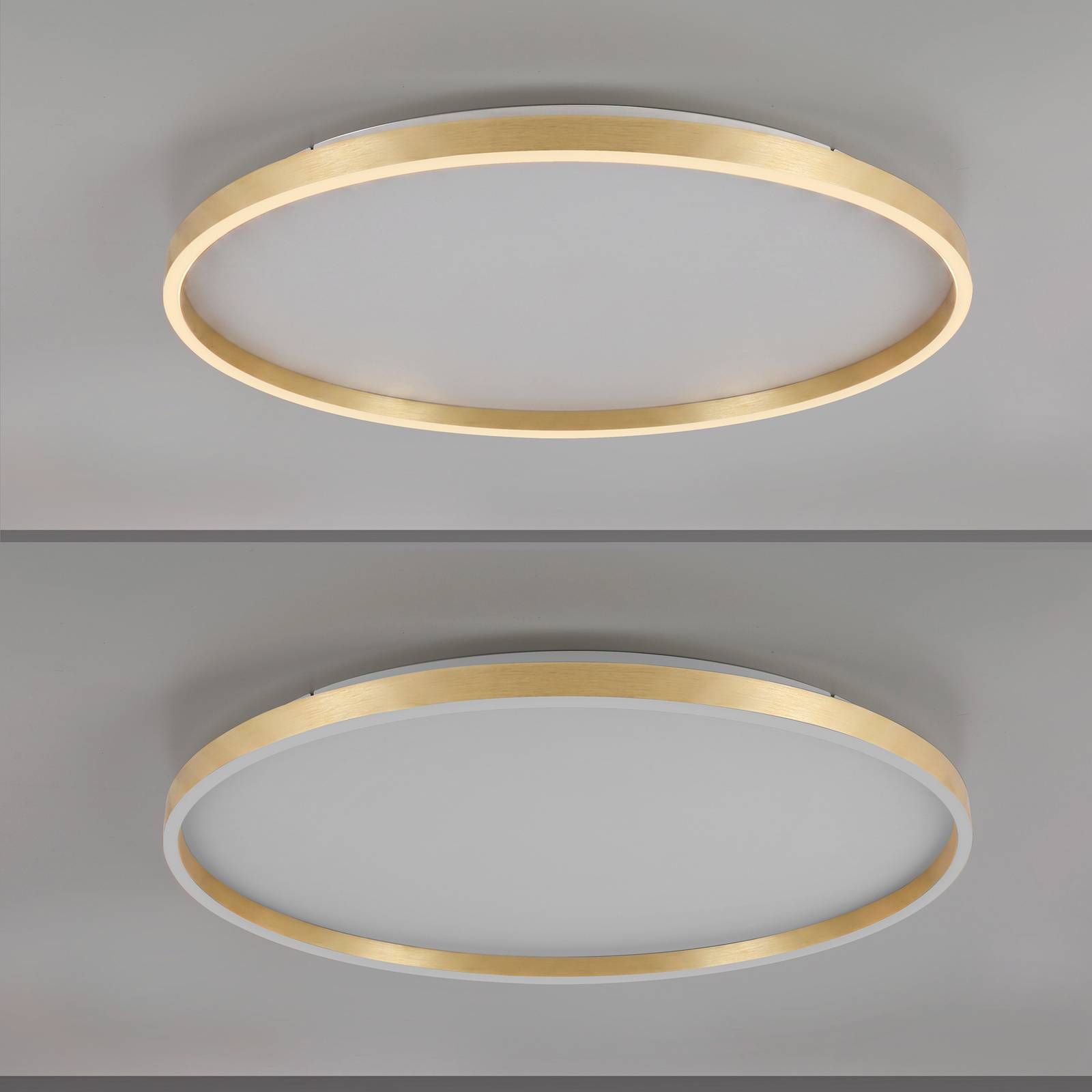 Lampa sufitowa LED Madlen, w kolorze złotym, Ø 60 cm, aluminium, 3000 K,