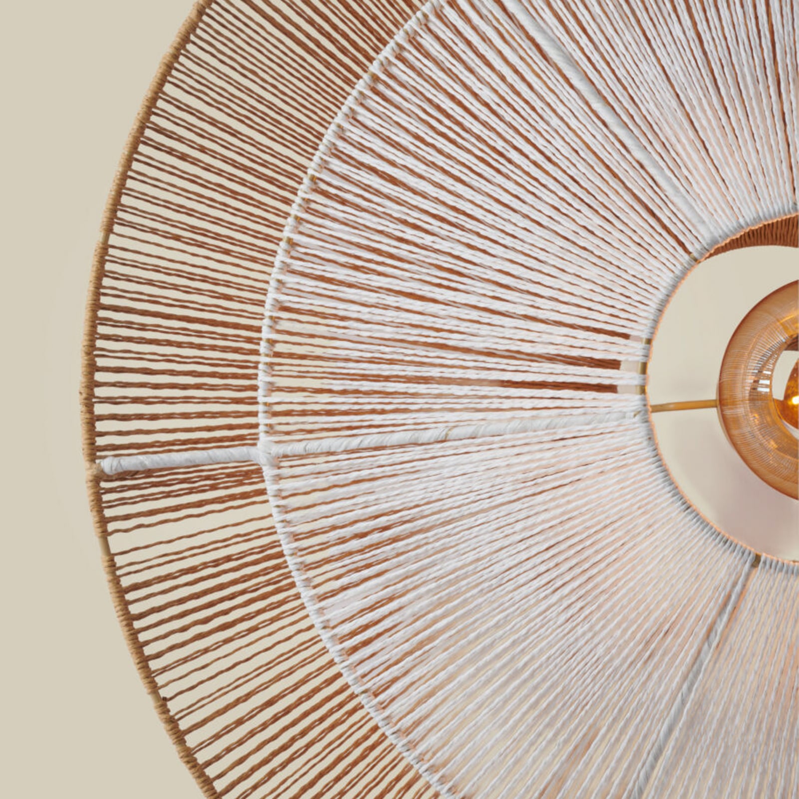 GOOD & MOJO Hängelampe Lumbini, Ø50 cm, natur, Papierseil