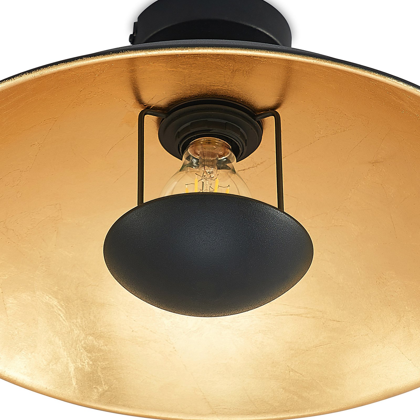 Lindby Narisara lámpara de techo, negro-oro, 40 cm
