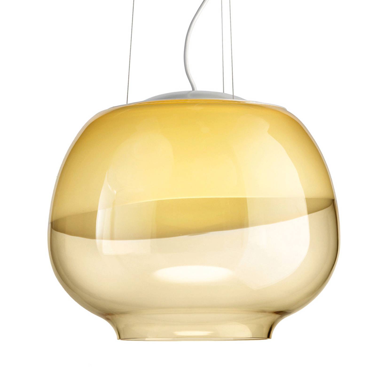 Designerska lampa wisząca Mirage SP bursztynowa