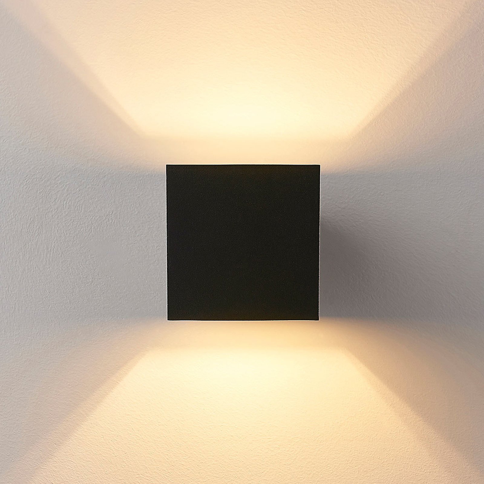 Arcchio Zuzana wall light, angular, black, set of 2, G9
