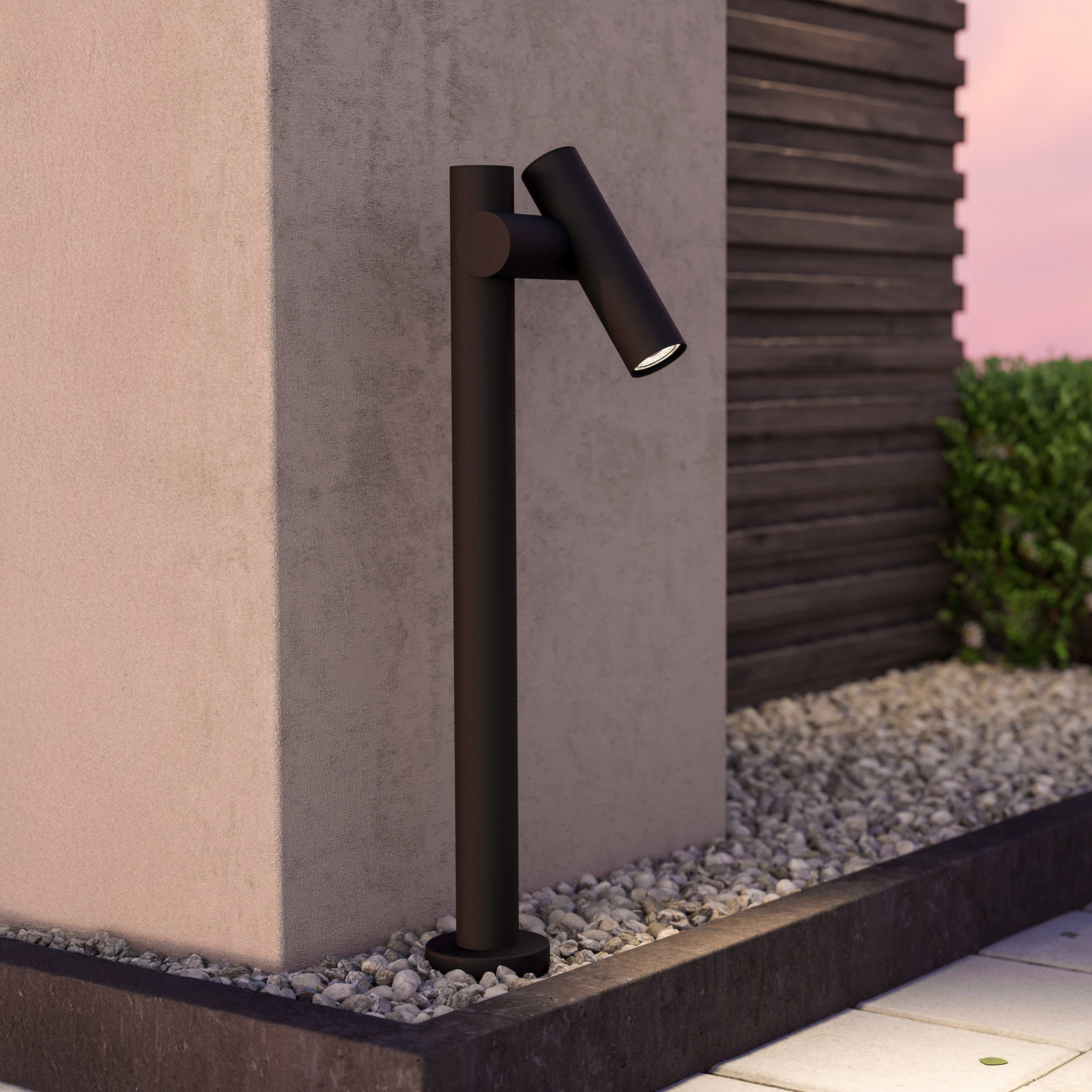 EGLO Bornă luminoasă LED Fossignano înălțime 70 cm negru metal cu 2 becuri - Modern - negru transparent - Aluminiu