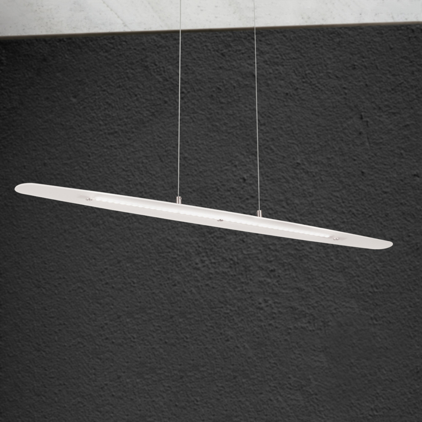 Orion Elongated LED hanging lamp Sabira, for Living / Dining Room, metal, glass, energy efficiency: A+, L: 105 cm, W: 10 cm