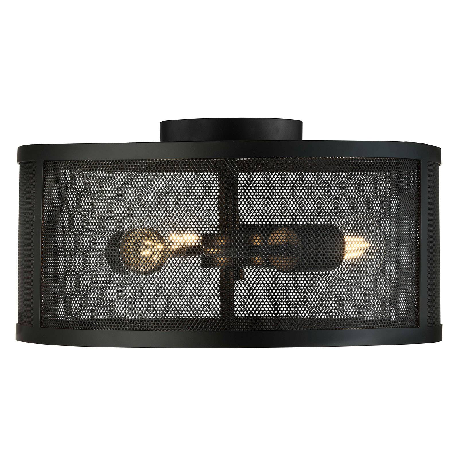 Searchlight Fishnet ceiling light made of metal, black, for Living / Dining Room, metal, E27, 60 W, H: 21 cm