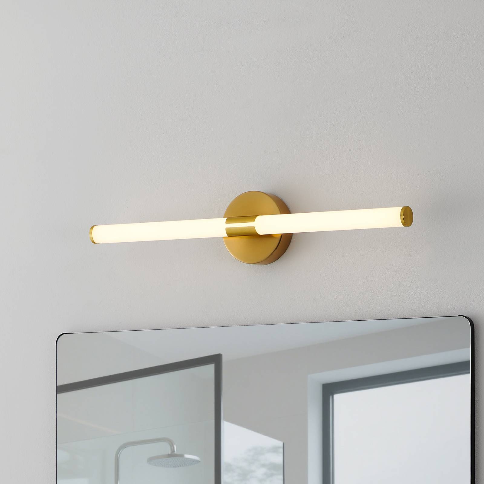 EGLO Applique murale LED Ramola, couleur laiton, largeur 60 cm, IP44, CCT