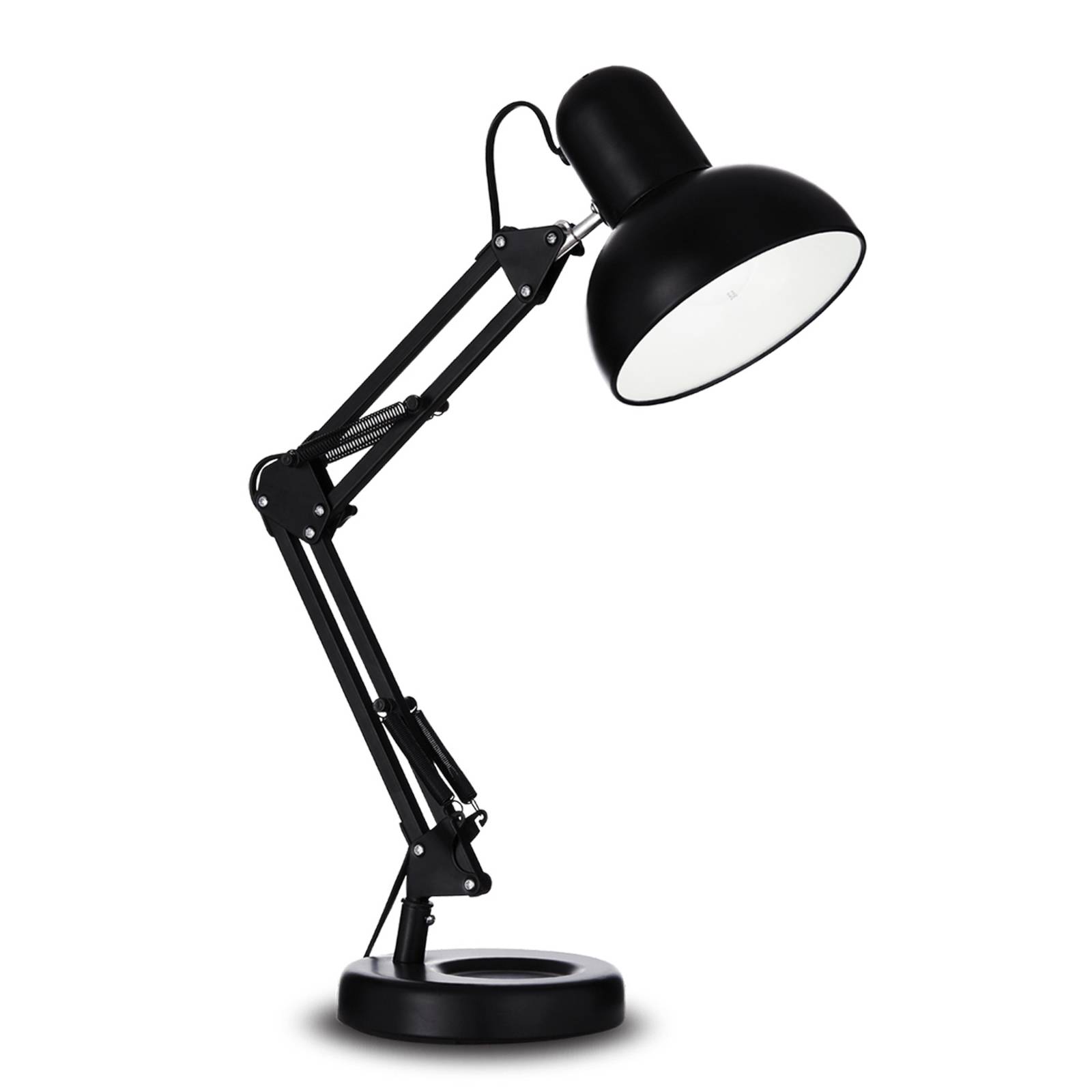 ideallux lampe à poser kelly avec bras articulé, e27, noire