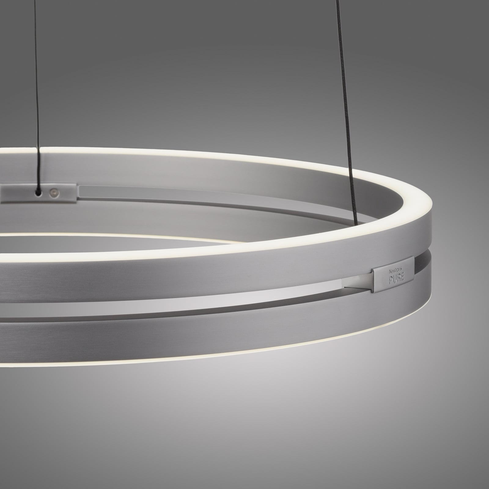 E-Loop LED-Hängelampe, stone, Ø 50 cm, Aluminium, CCT - PURE E-Loop LED-Hängelampe, stone, Ø 50 cm, Aluminium, CCT - PURE