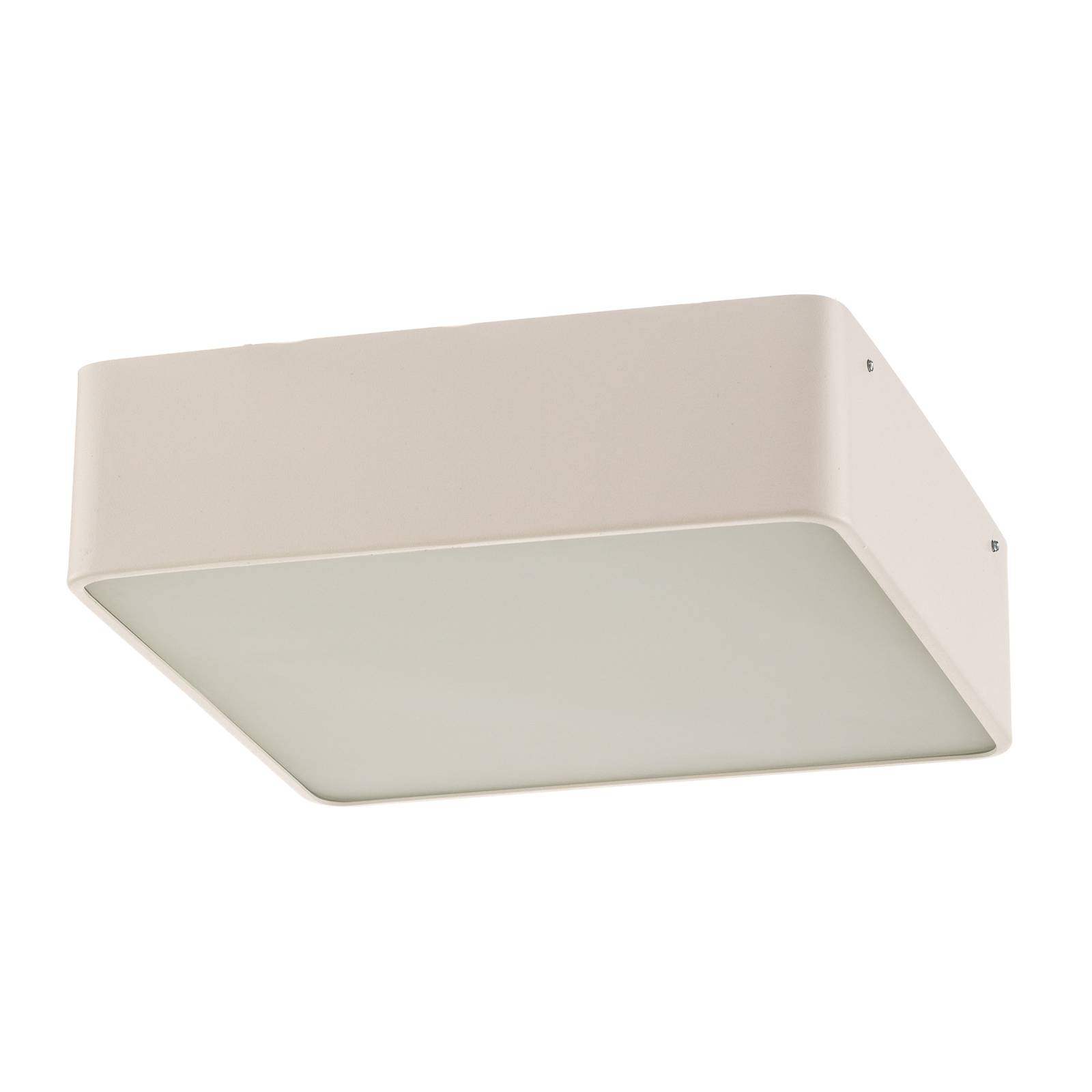 euluna - lampa sufitowa oro ze stali i szk?a, bia?a, 25cm, do salonu / jadalni, stal, szk?o, e27, 15w, d?. 25 cm, szer. 25 cm, wys. 7 cm