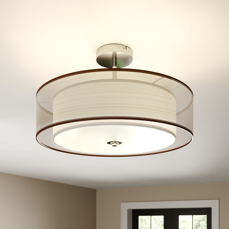 Lampa sufitowa Pikka z brązowym kloszem