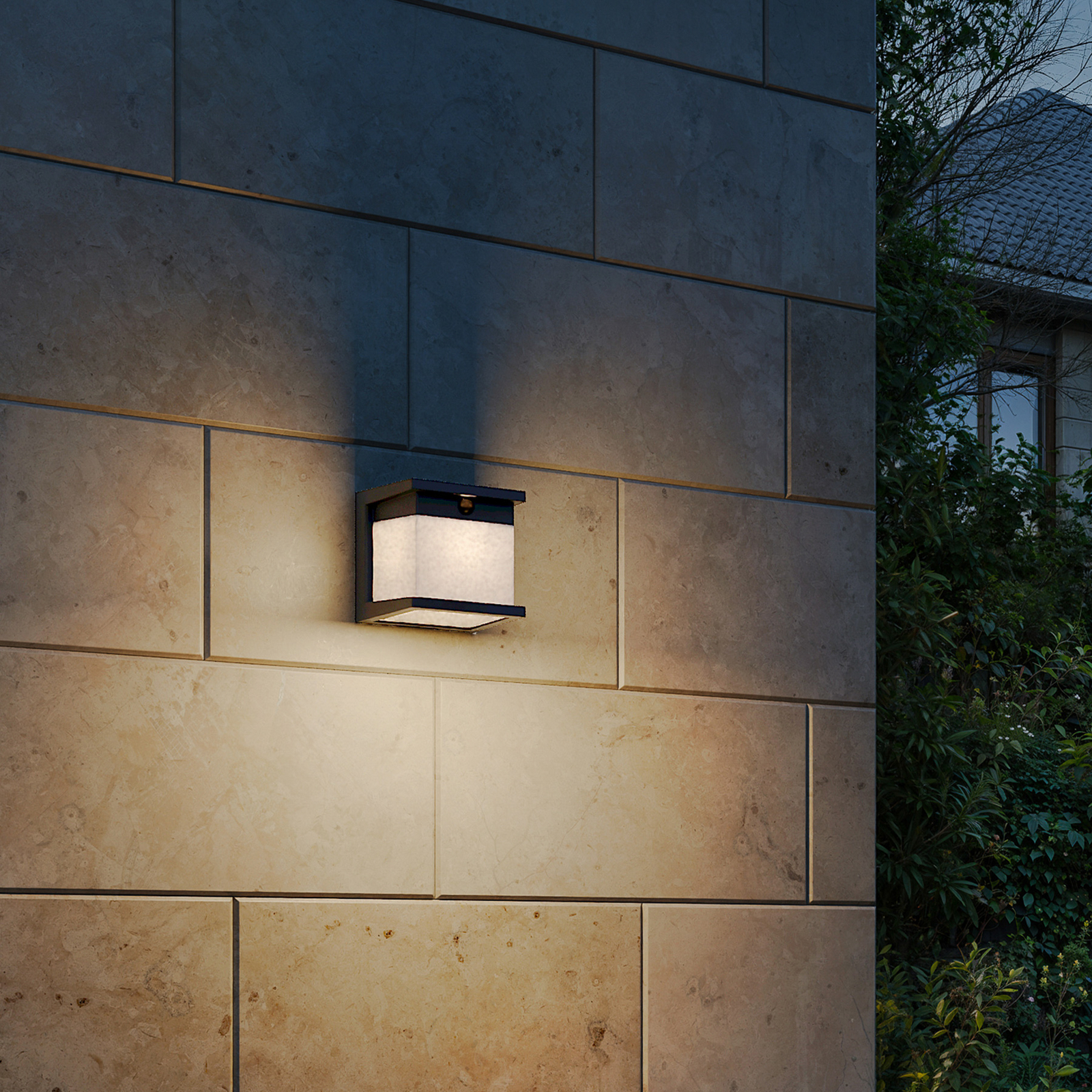 Philips LED-sončna stenska svetilka Diara, črna, s senzorjem, IP44