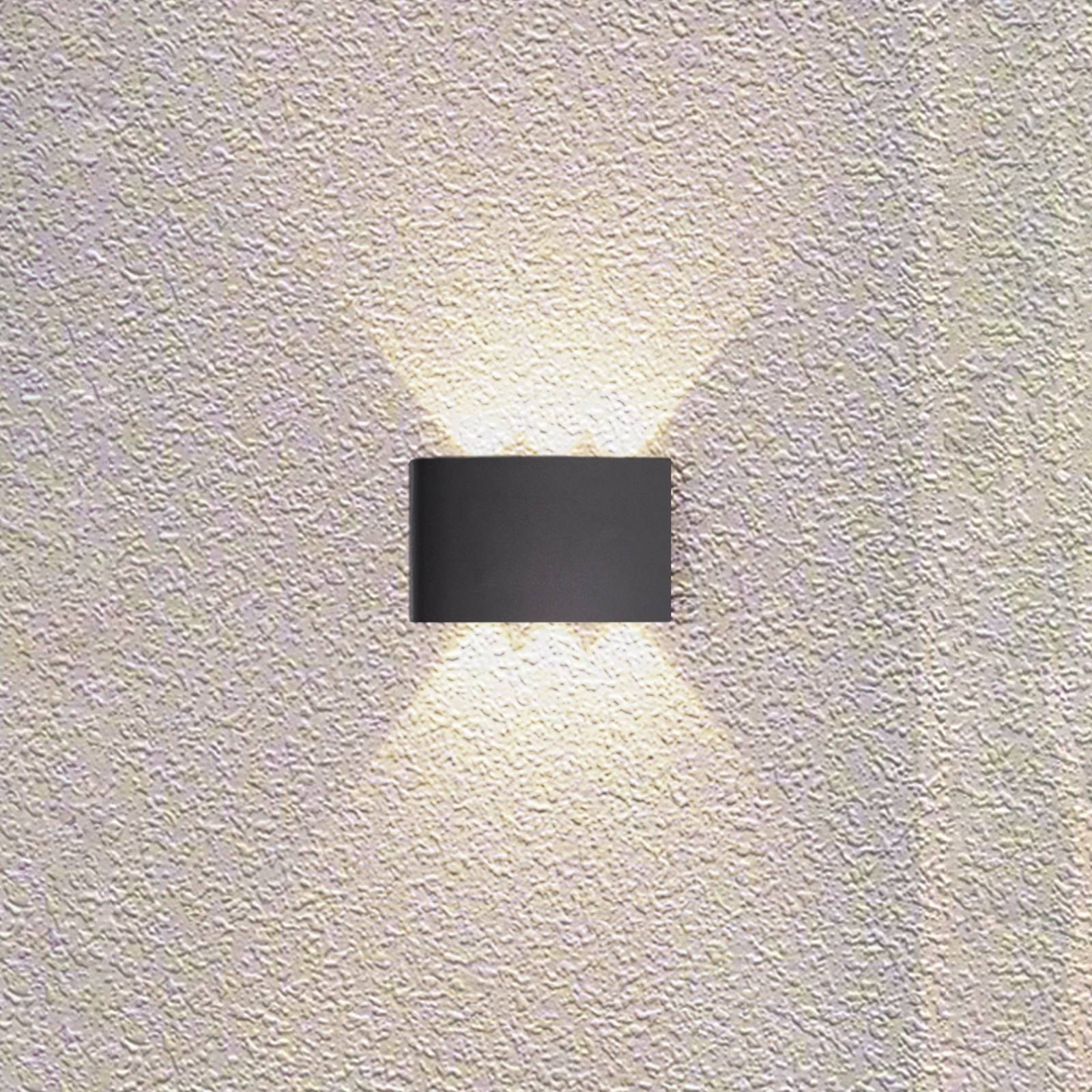 Searchlight Applique d'extérieur LED Shadows, largeur 18 cm, noire, en métal