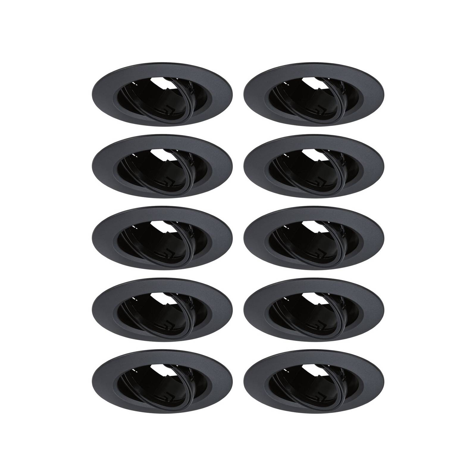 Einbauspot 92117 schwarz Ø9cm dim30° schwenkbar 10x-Set GU10