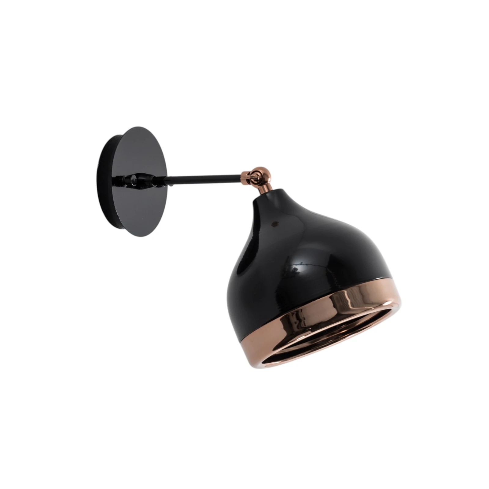 Aplique de pared Yildo 6901, negro/cobre, metal