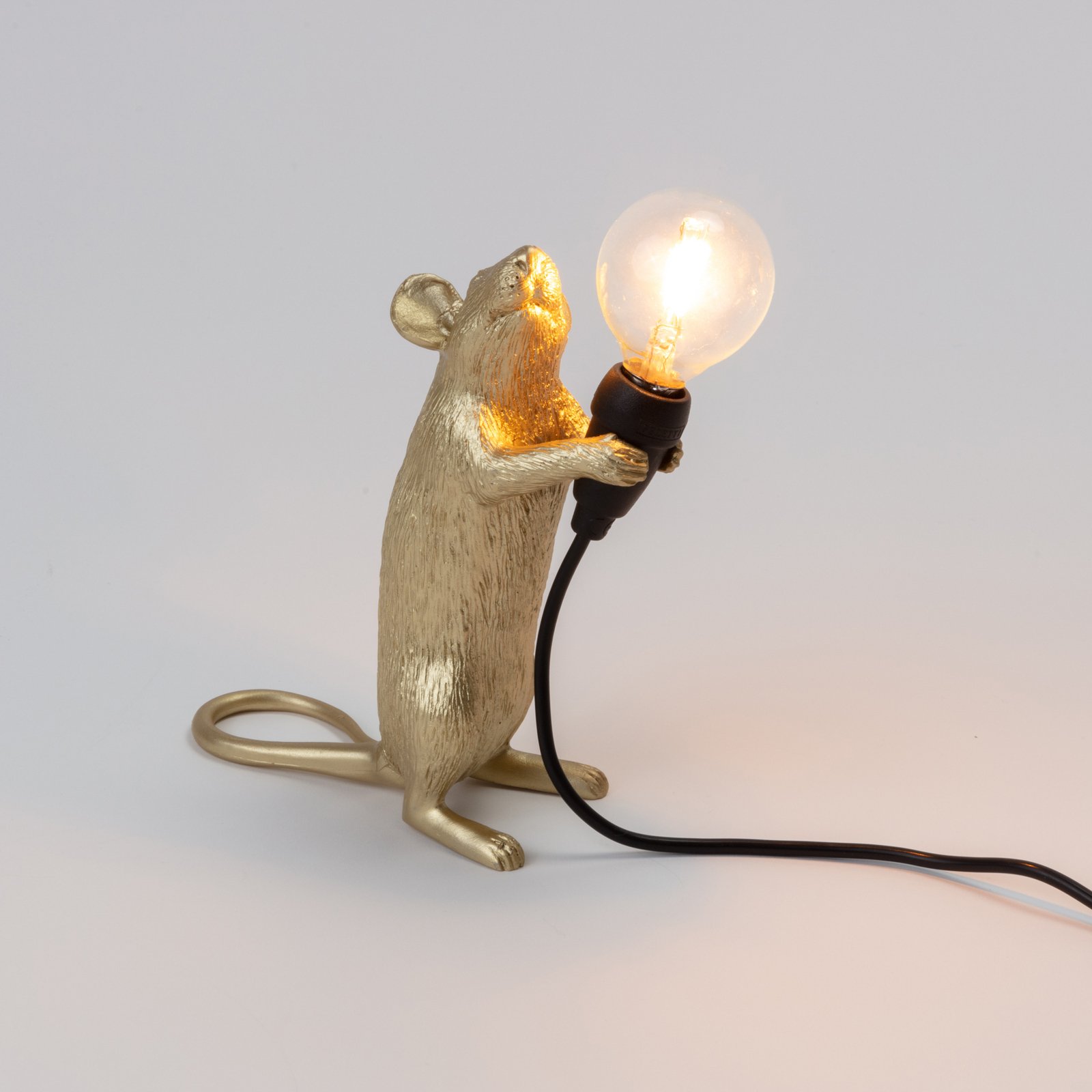 SELETTI Mouse Lamp LED-Dekolampe USB stehend gold