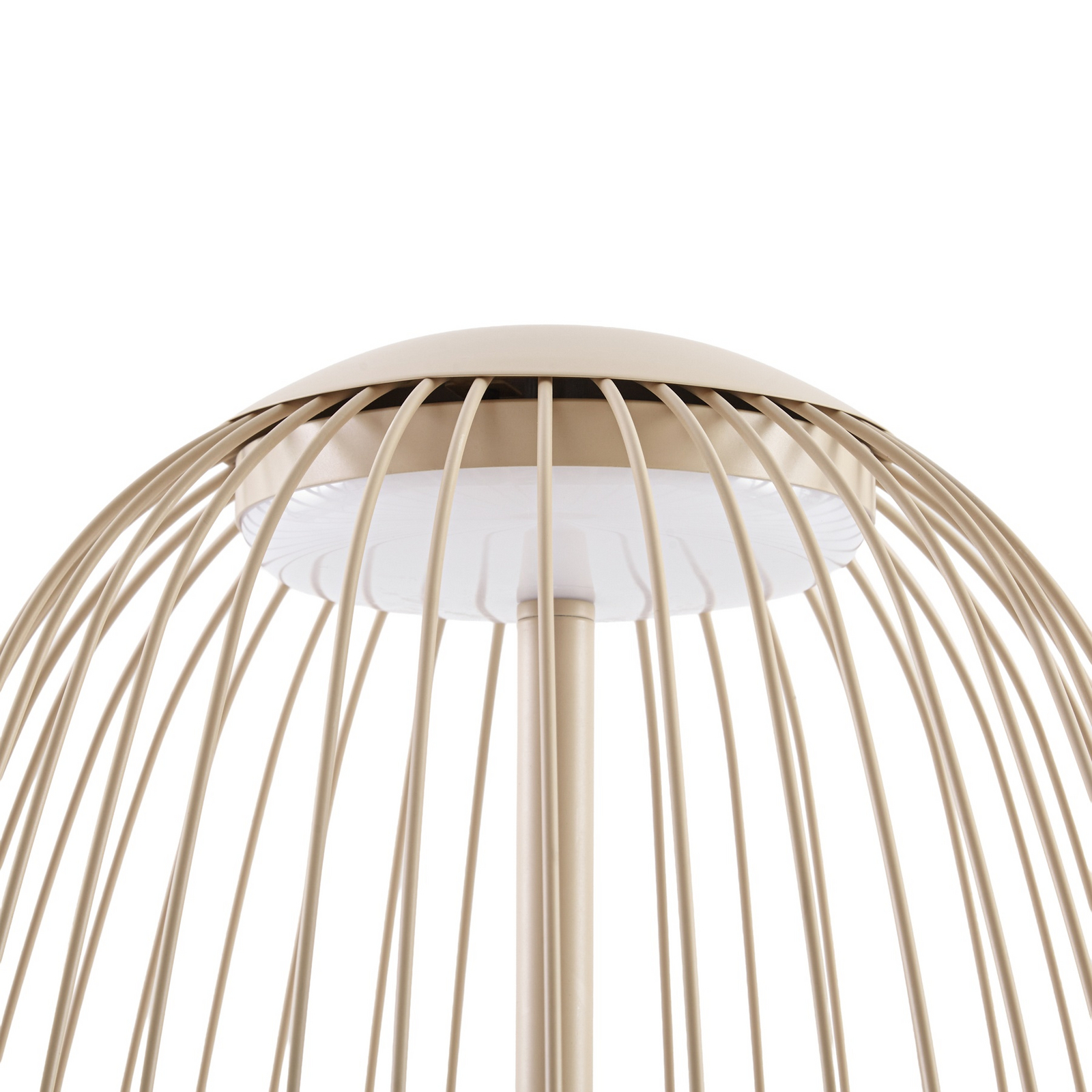 Lámpara de pie LED exterior Lucande Richi, color beige, altura 90 cm, IP44