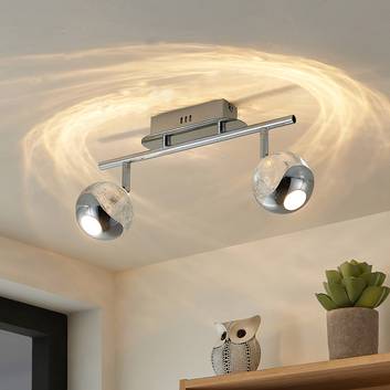 Lucande Kilio faretto LED soffitto, 2 luci, cromo