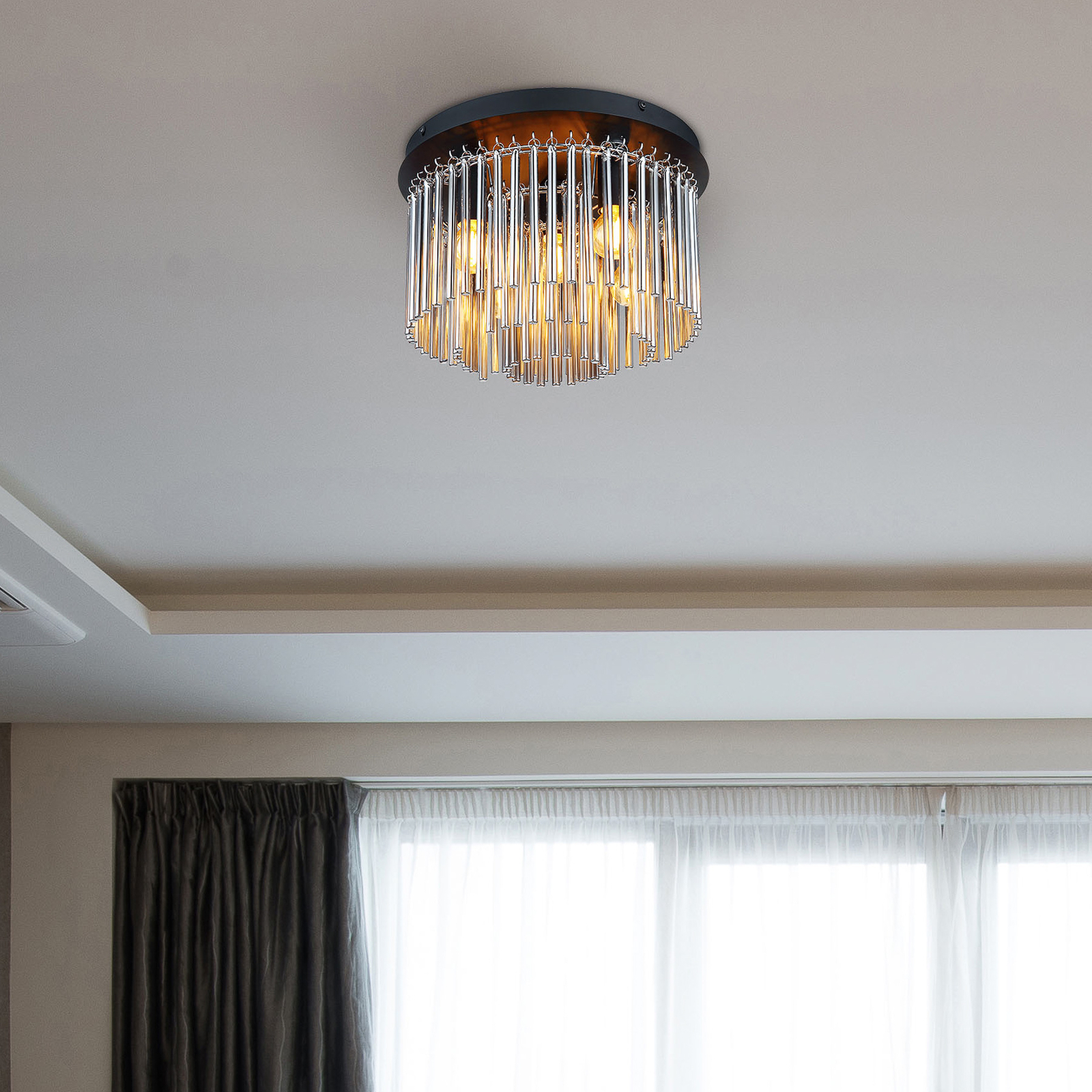 Gorley ceiling light with glass pendant Ø 32 cm