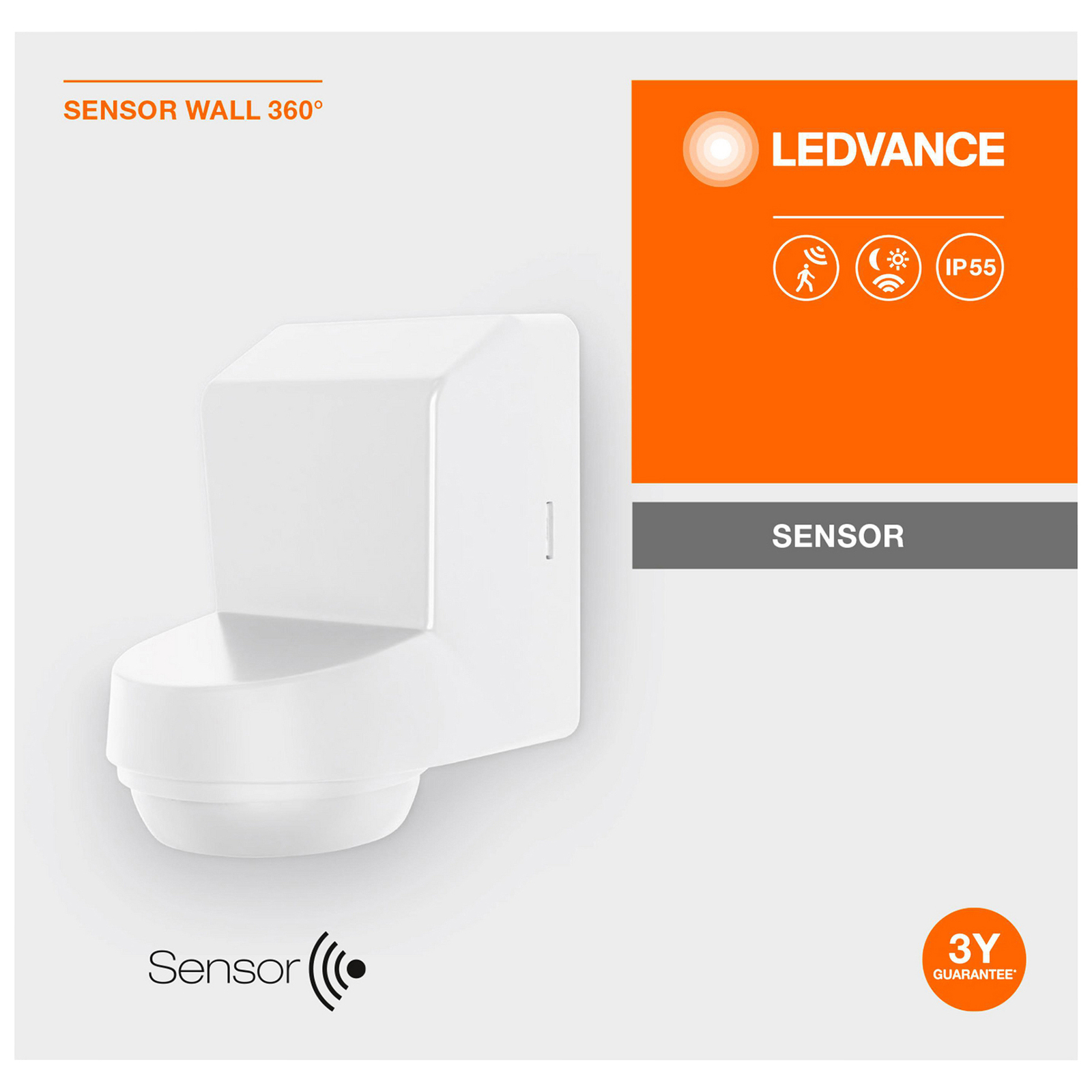 LEDVANCE Sensor Wall 360DEG IP55, branco