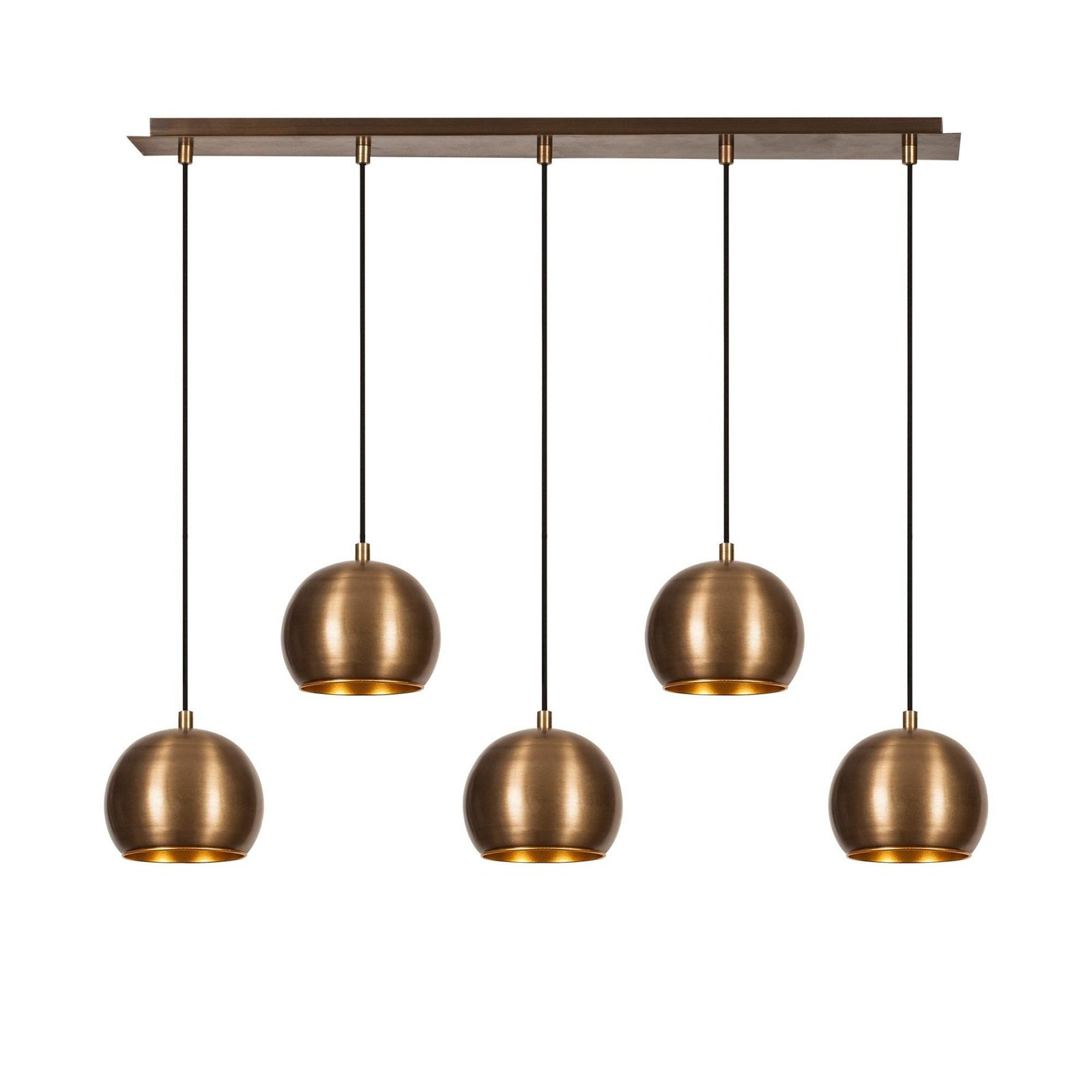 Sivani MR-1000 hanglamp, goud antiek, ijzer, 5-lamps