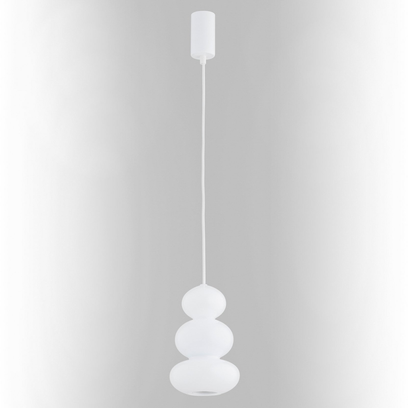 Oman pendant light, glossy white, glass, Ø 14 cm