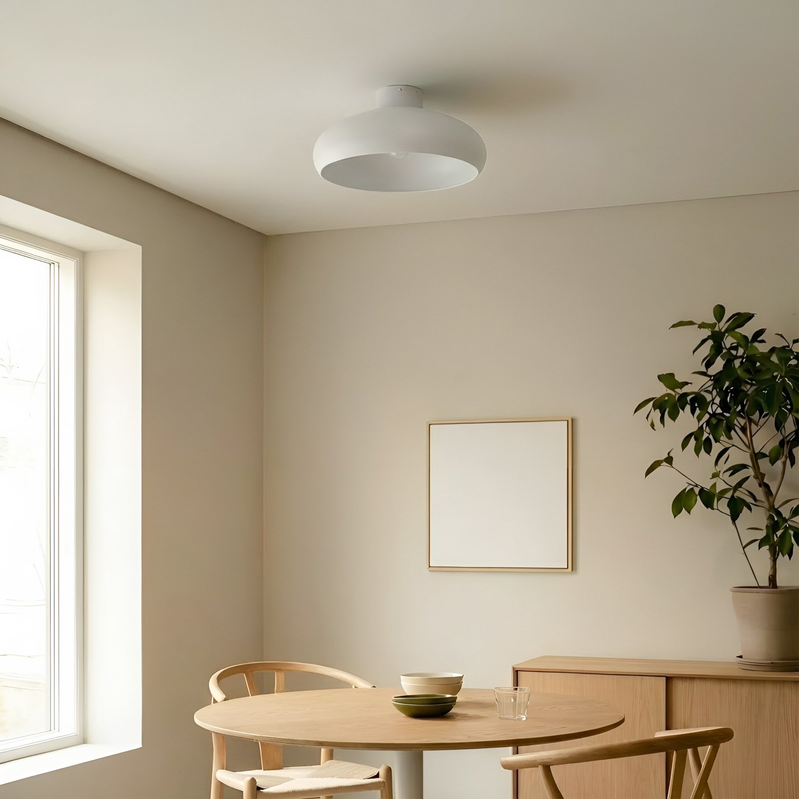 Lindby Elover ceiling light, beige, Ø 45 cm, iron