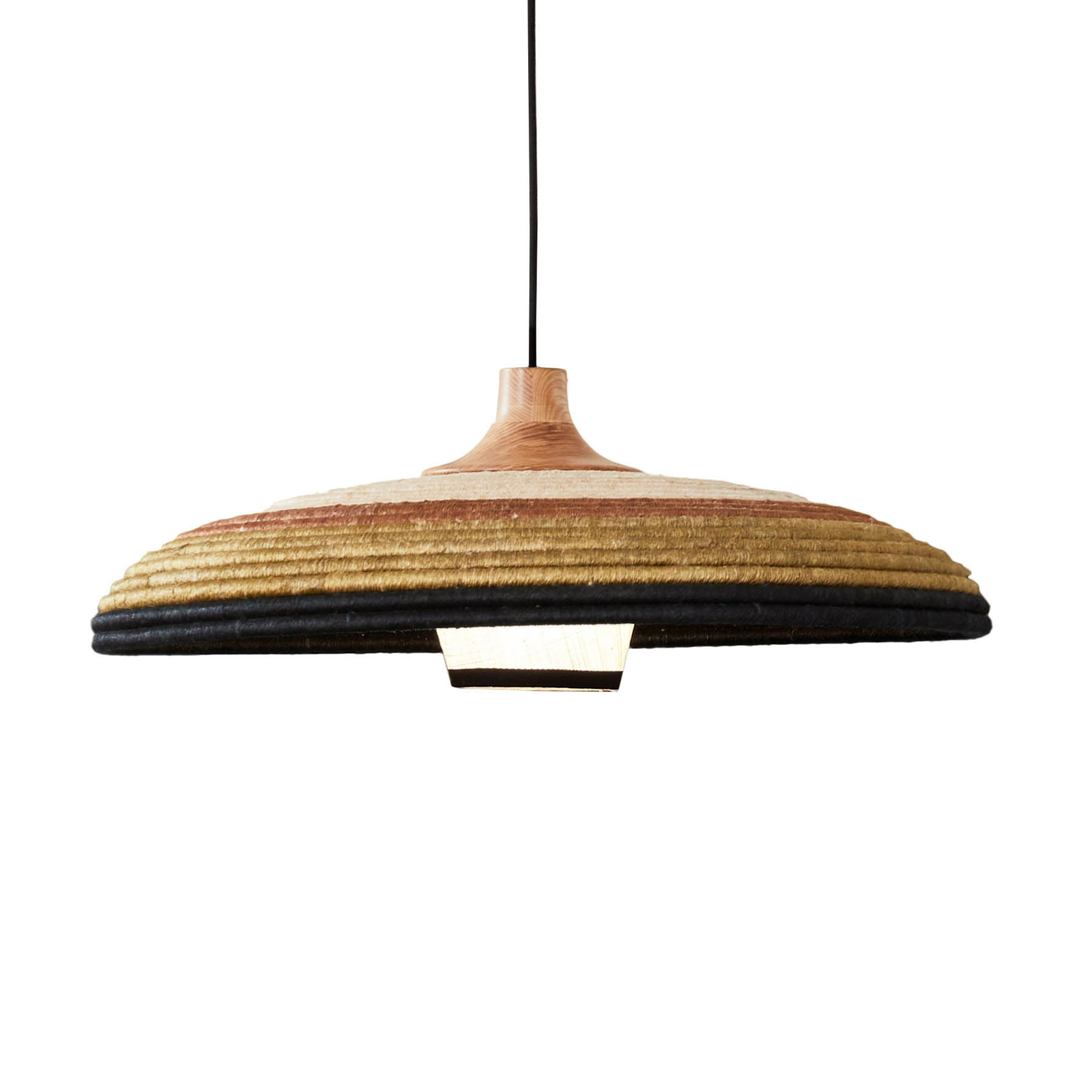 Forestier Grass pendant light M, rattan and abacá
