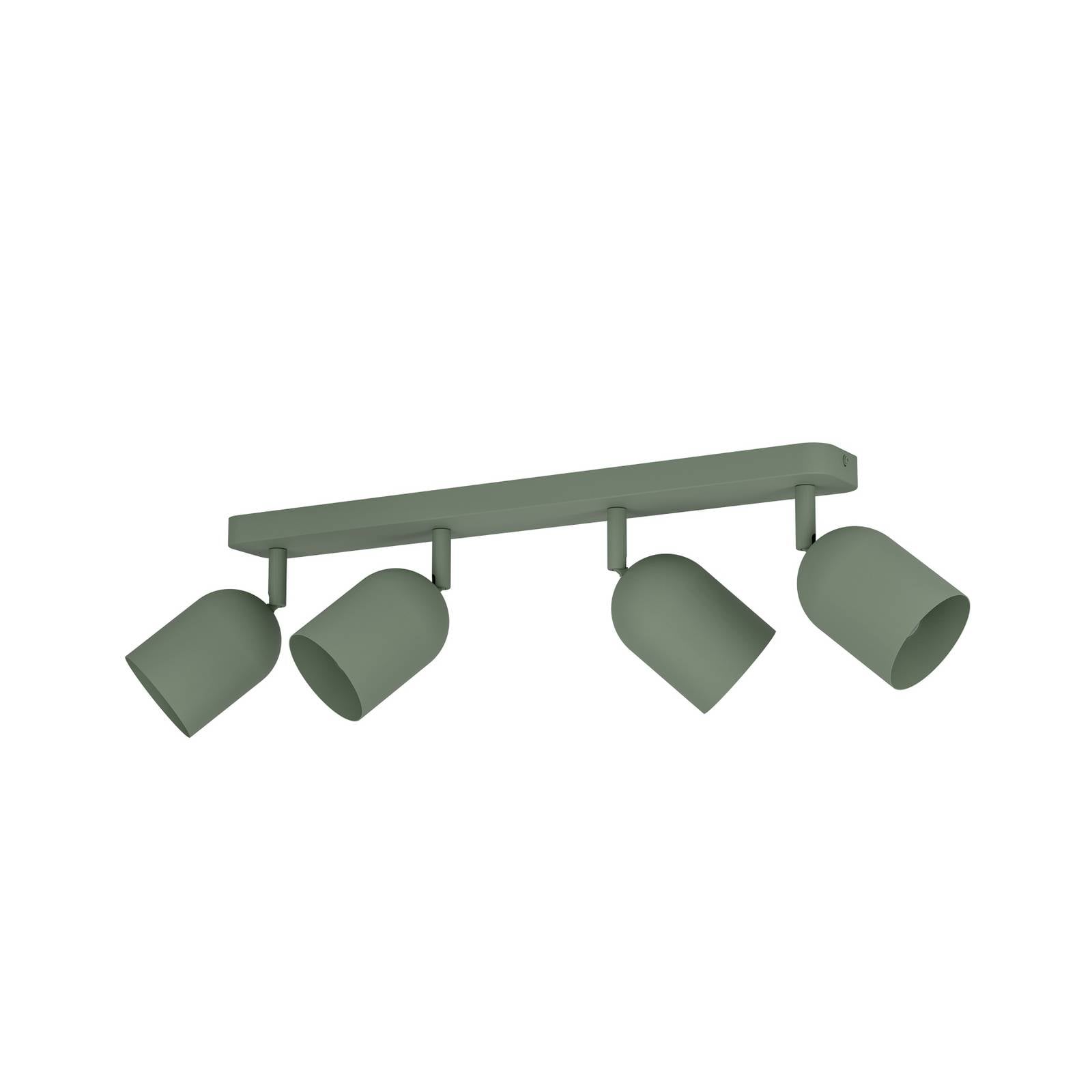 Deckenstrahler Tilston, dunkelgrün, Länge 58 cm 4-flg. Stahl