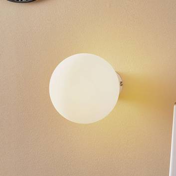Lámpara de pared Ball, soporte de pared blanco