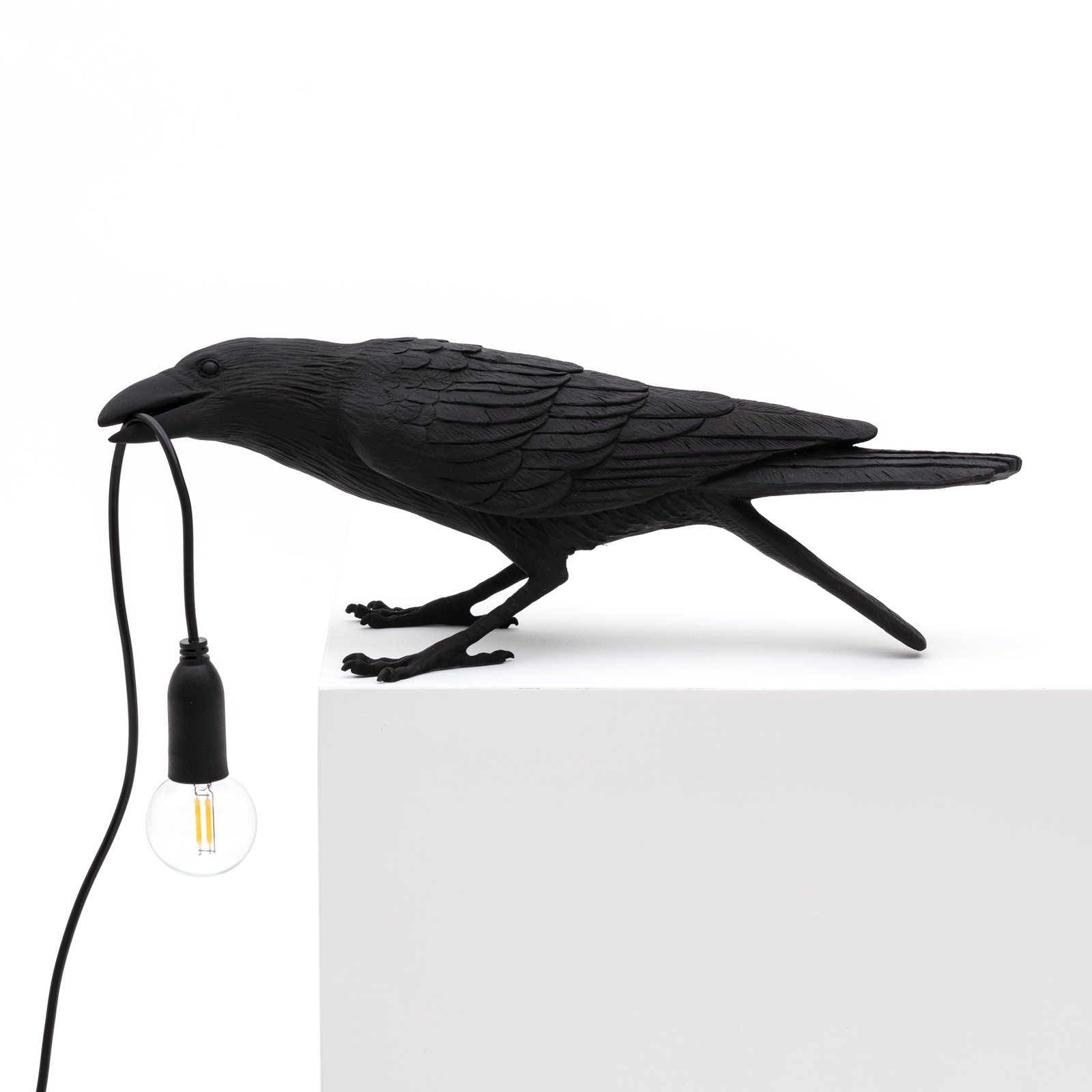 SELETTI Bird Lamp candeeiro de mesa LED lúdico, preto
