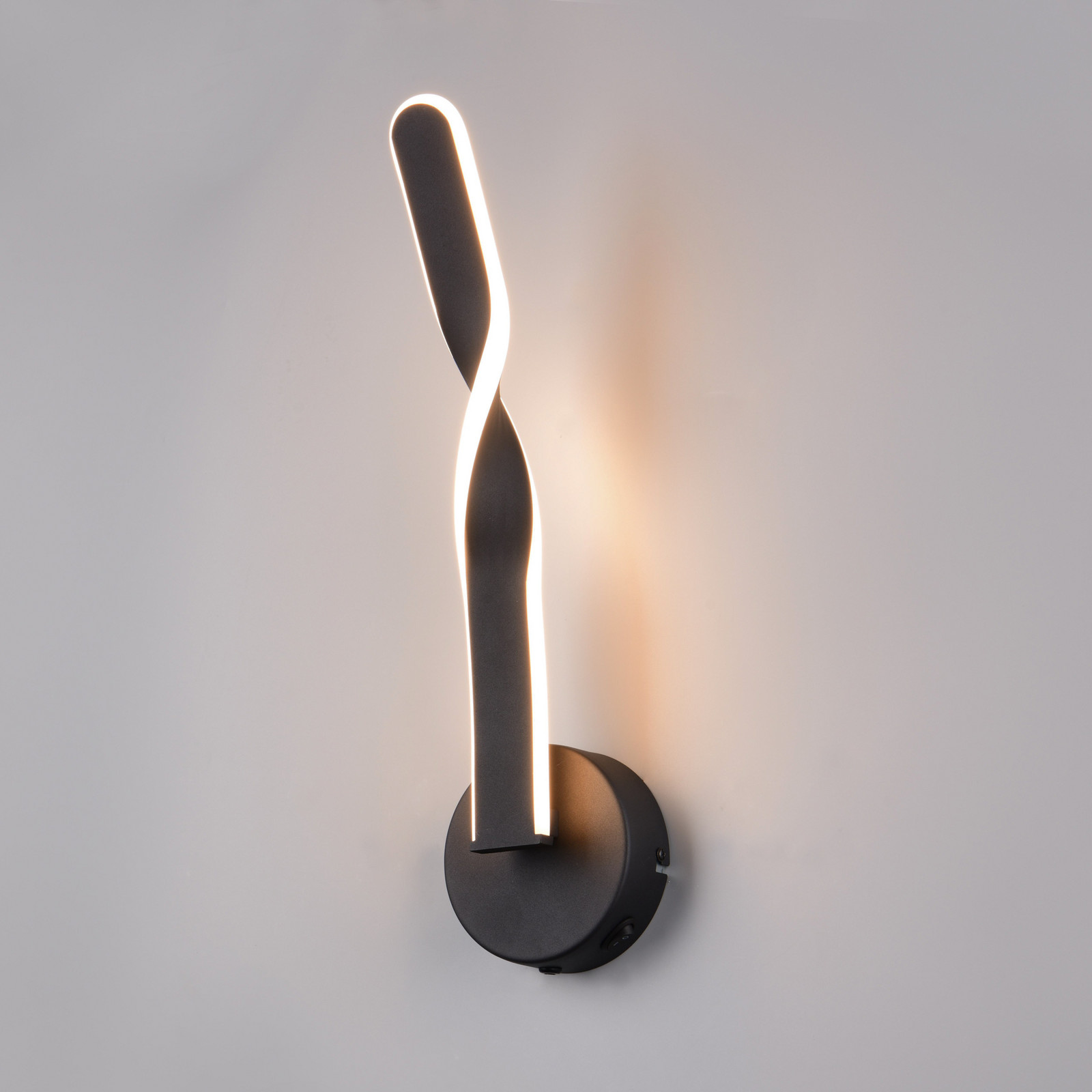 Reality Leuchten Aplică de perete LED Ginko negru mat metal înălțime 455 cm - Camera de zi / sufragerie - Modern