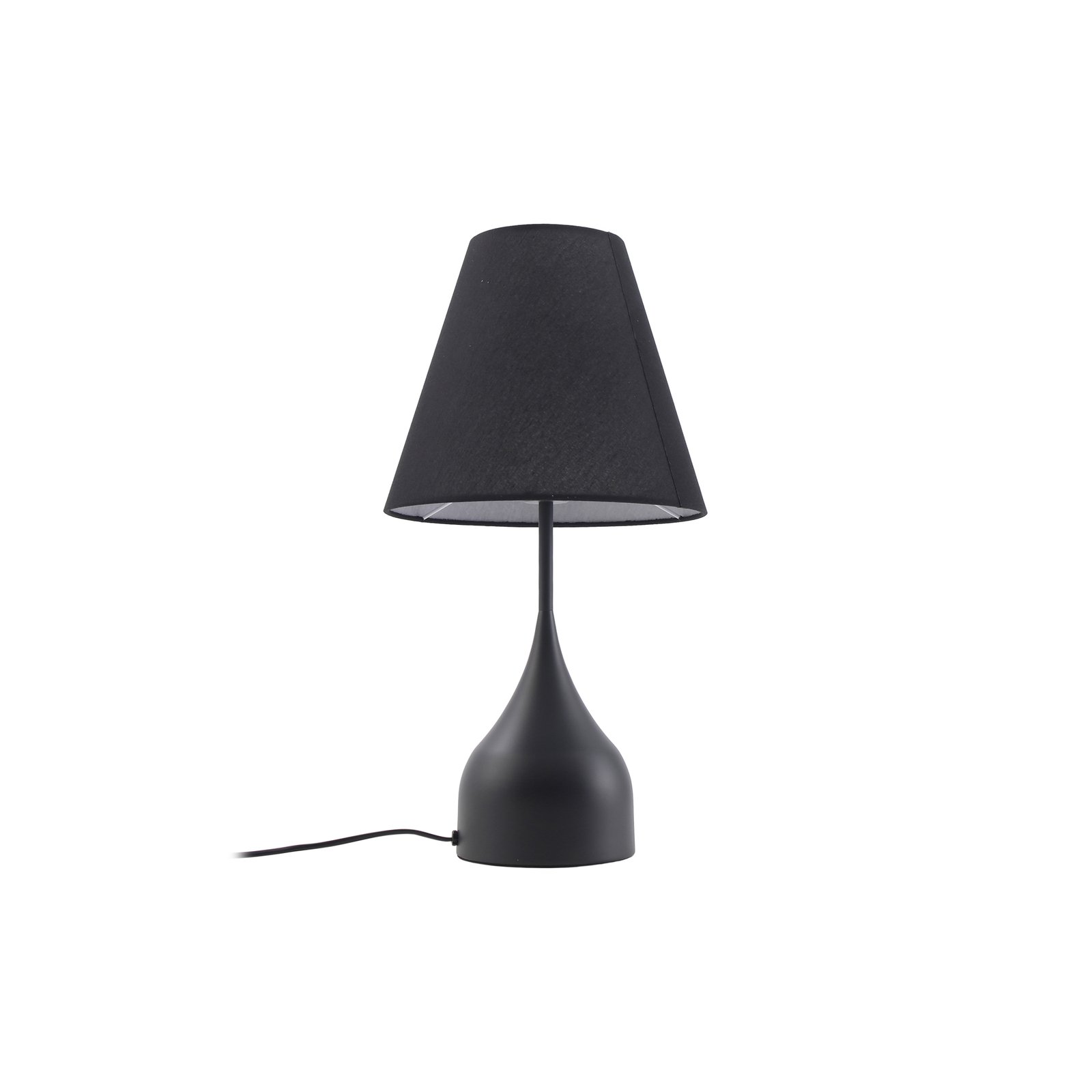 Lucande bordlampe Luoti, svart, tekstil, 57 cm høy