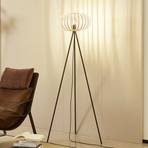 Lindby tripod floor lamp Lielle, natural bamboo, Ø 40 cm