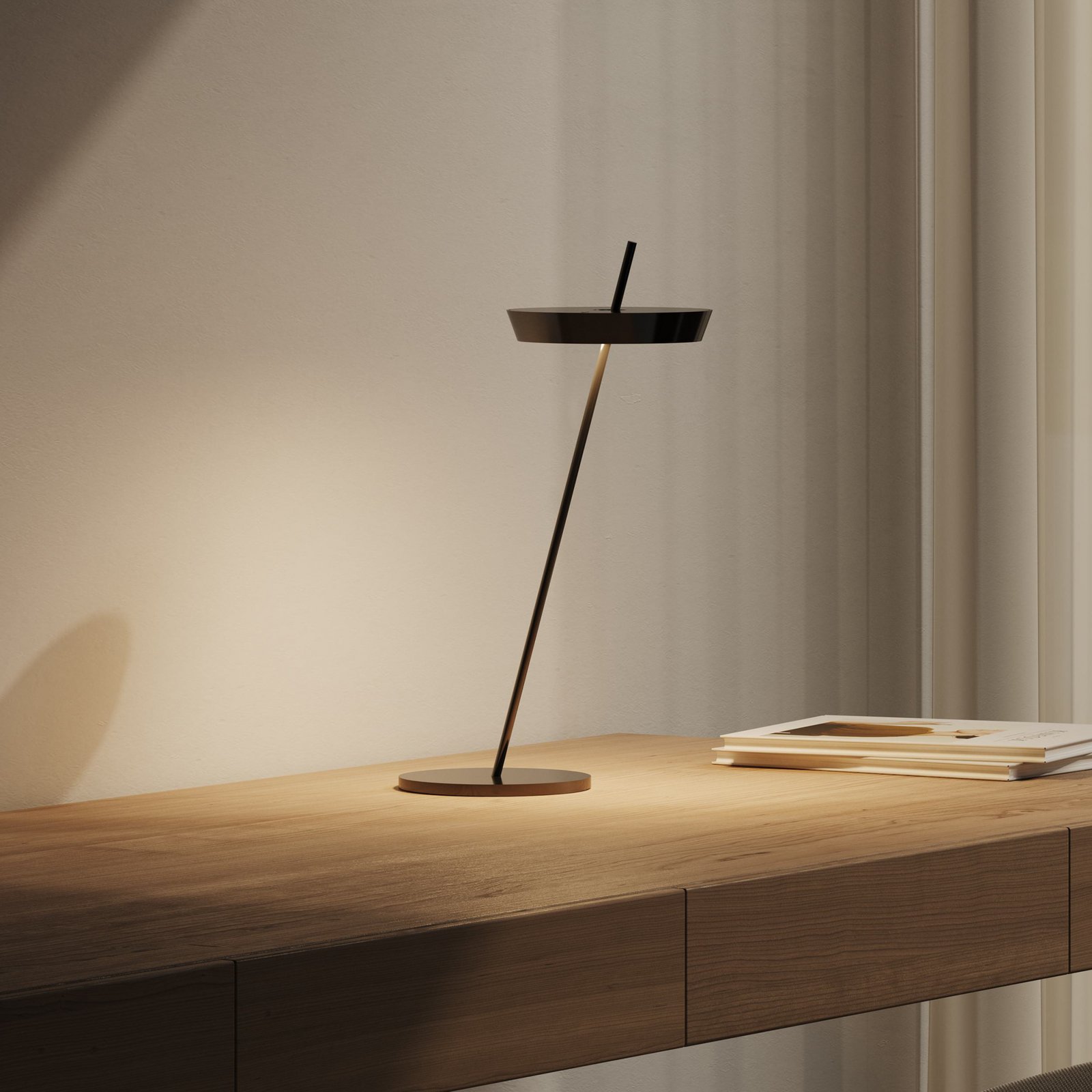 LED-Akku-Tischlampe Mahina, schwarz, Höhe 36 cm, Metall, CCT