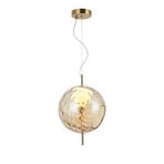 LED-Pendellampe Dalia, Ø 30 cm, amberfarben/goldfarben, Glas
