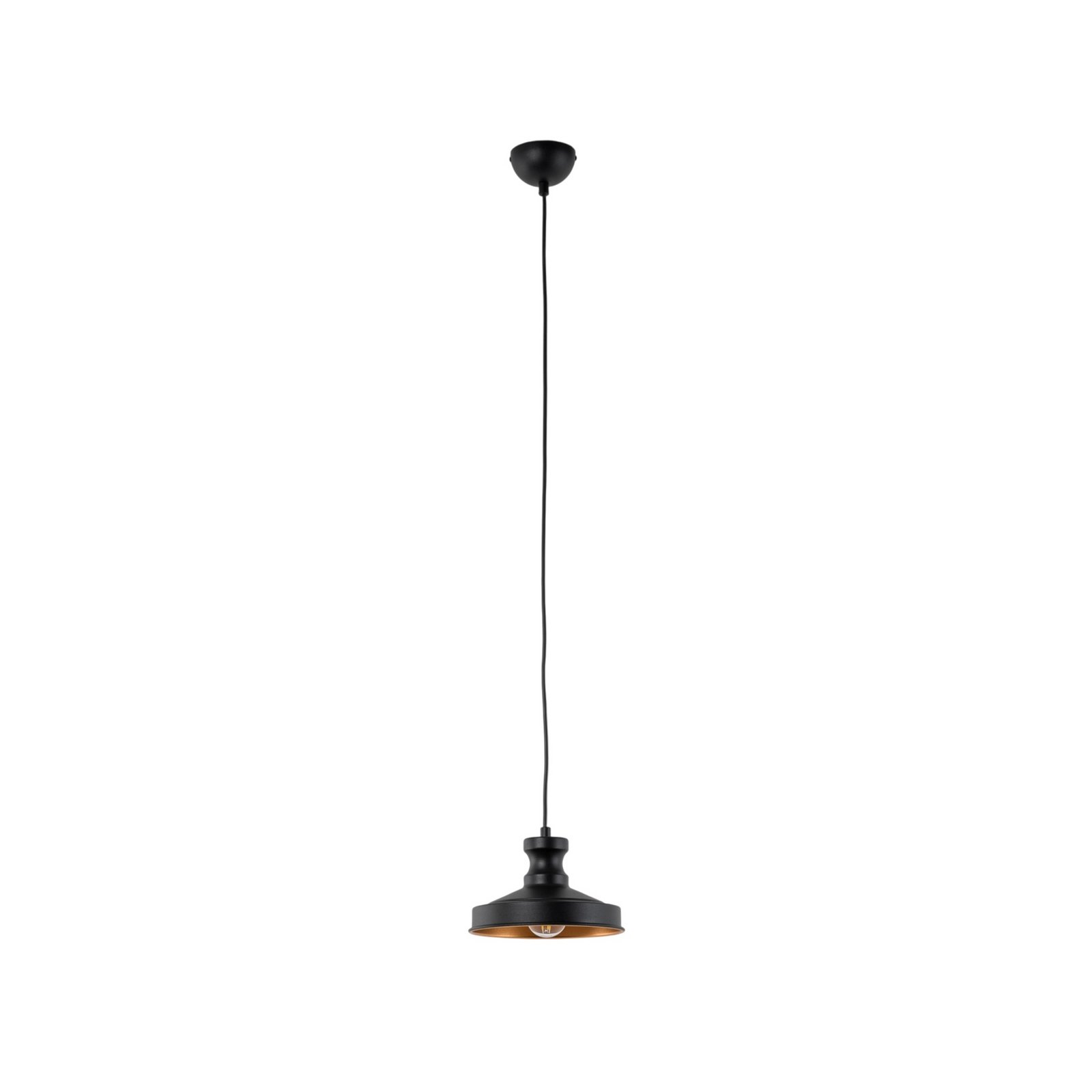 Berceste pendant light, black, metal, Ø 22 cm, E27
