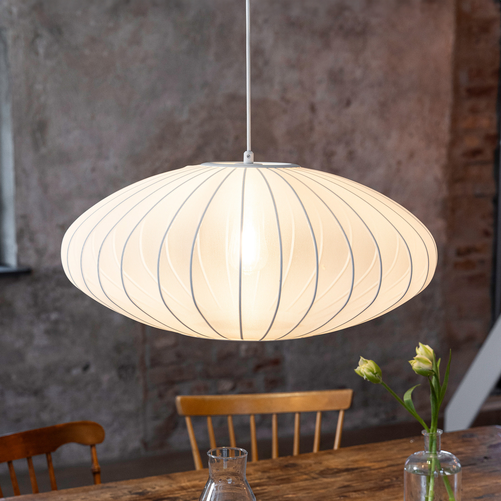 Lampada a sospensione Florence, Ø 60 cm, bianco, nylon