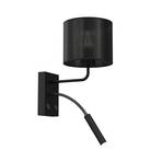 Jovin one-bulb wall light with a spot, black