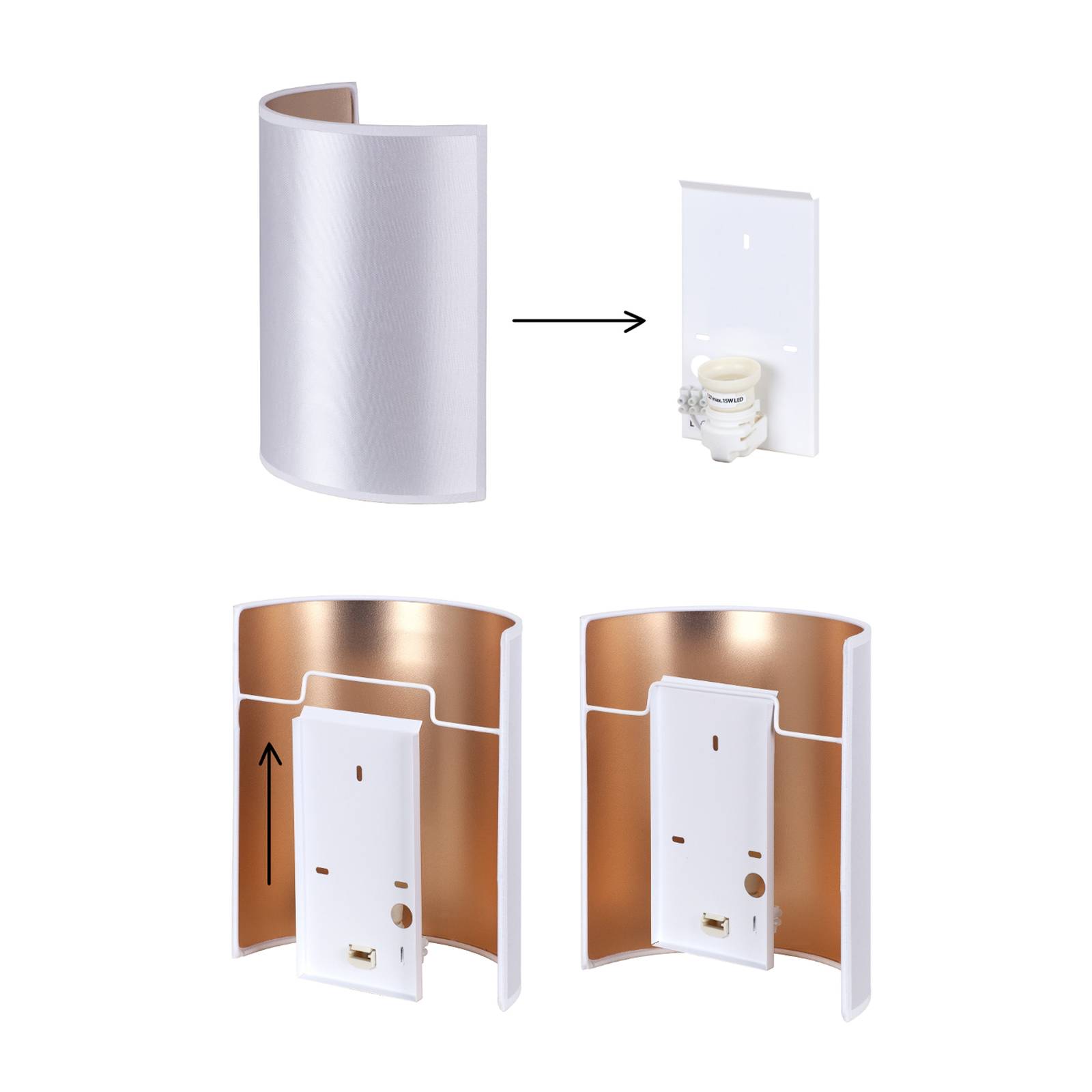 Envostar lampa ścienna Idun, kolor ziemi 24 cm naturalny materiał wegański