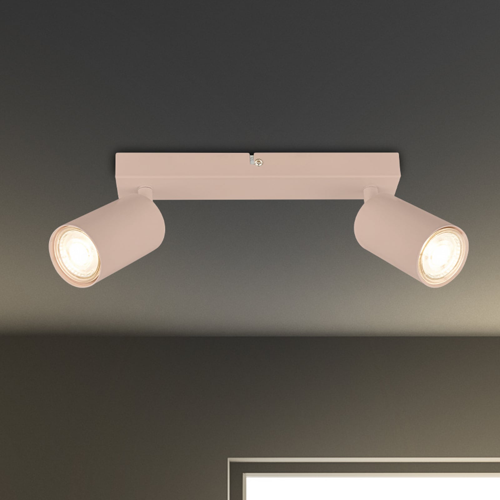 Downlight Tip, beige, 2 luces, metal, GU10, orientable
