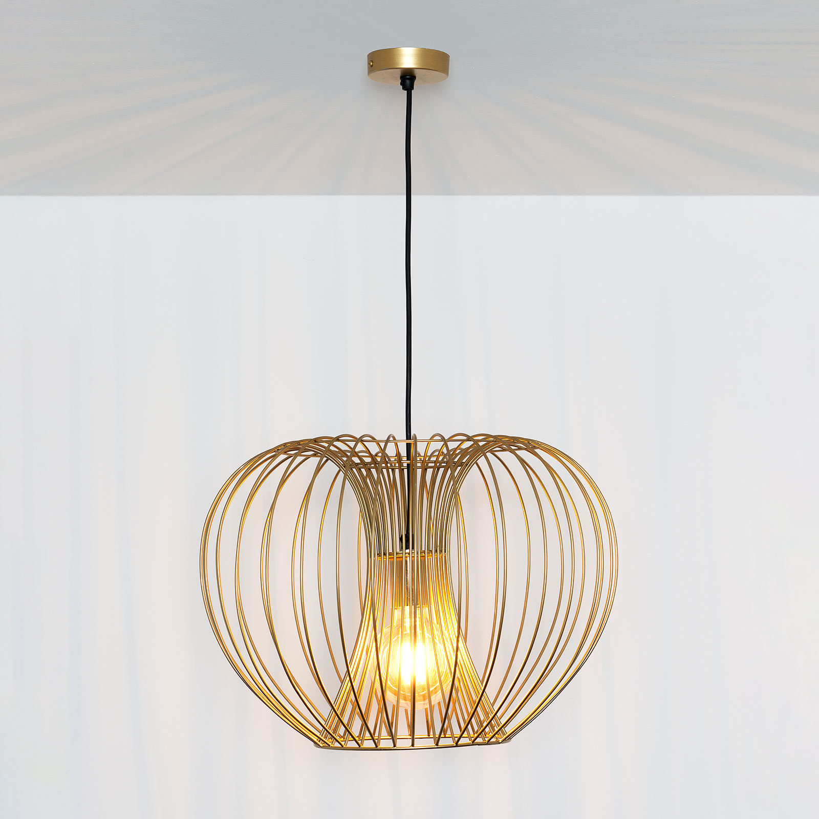 Hanglamp Protetto, goud, Ø 42 cm