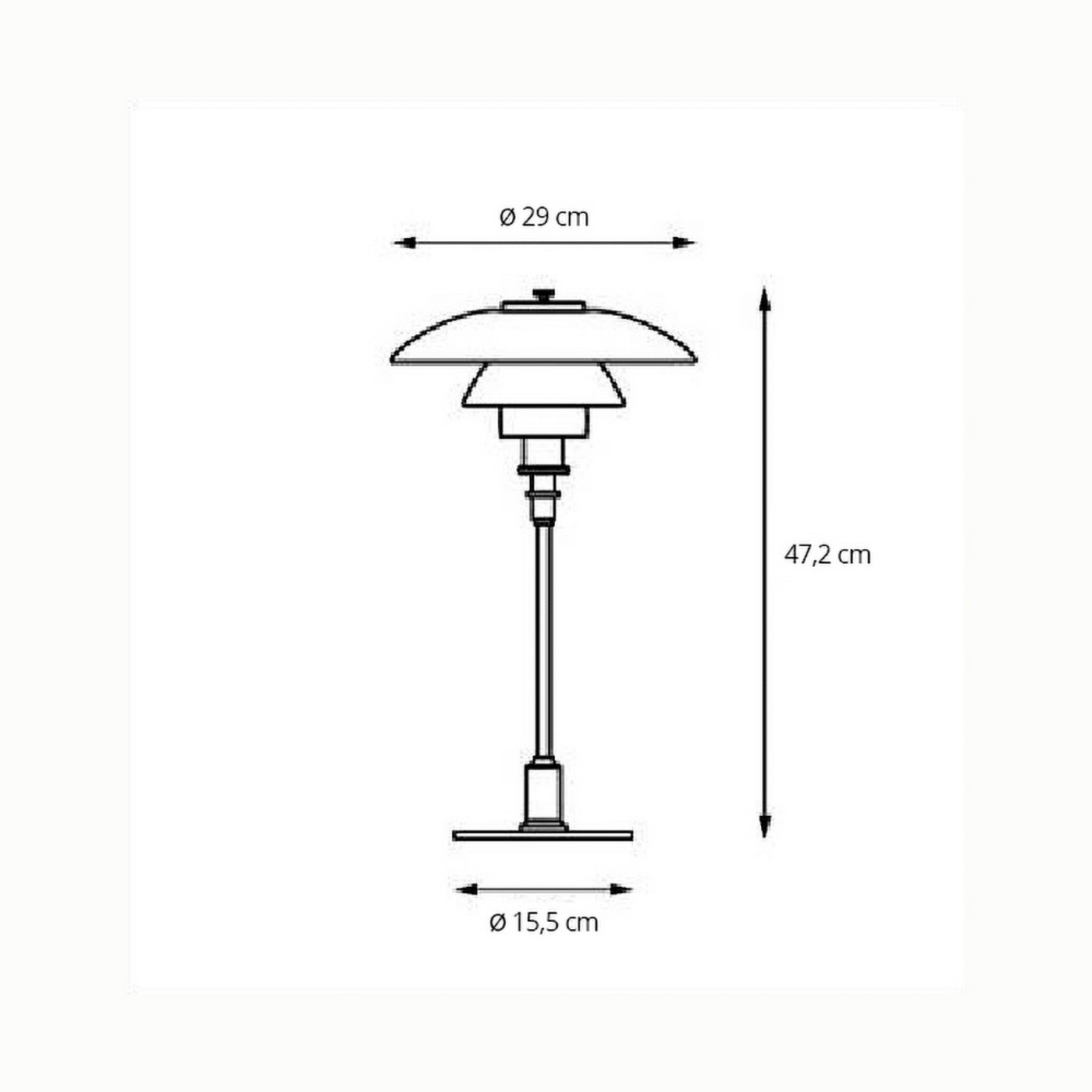 PH 3/2 Überschatten für Tischleuchte, opal - Louis Poulsen