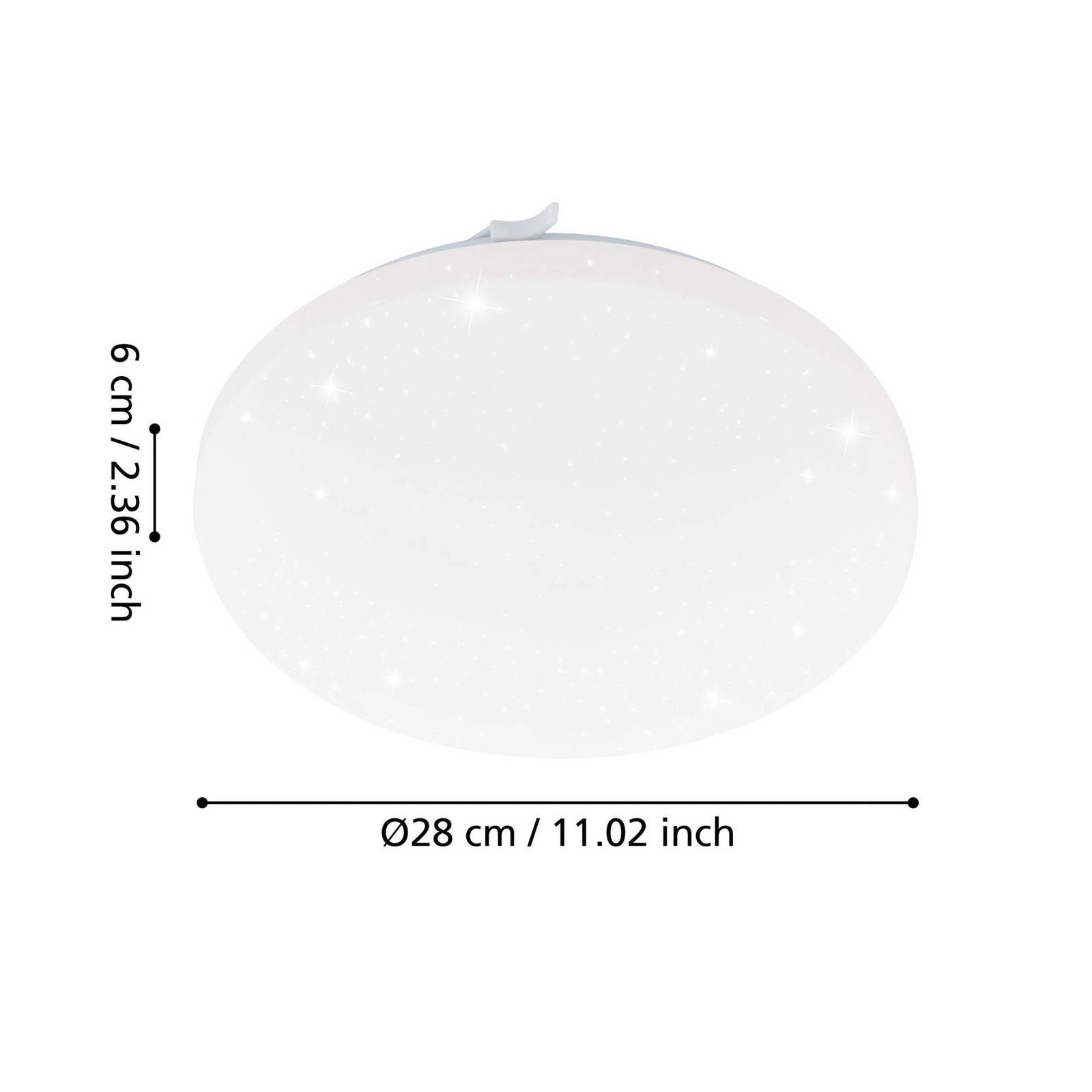 Lampa sufitowa LED Frania-S efekt kryształu Ø28 cm
